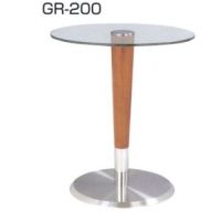 GRー２００ガラステーブル　脚部付き　高さ２種類　木部色２色