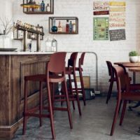 ヴィラ　カウンタ―チェア（ポリプロピレン５色より選択）　屋外対応