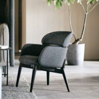 エンフォールアームチェア　ラウンジチェア　　木部色２色より選択　表示Ａランク価格