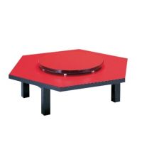 六角メラミン朱　中華テーブル【折脚】