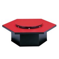 六角メラミン朱　中華テーブル　１１－１４５－１５