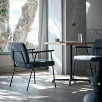 フォルマチェア　張地Ａにての価格　木部色３色より選択　フレームブラック